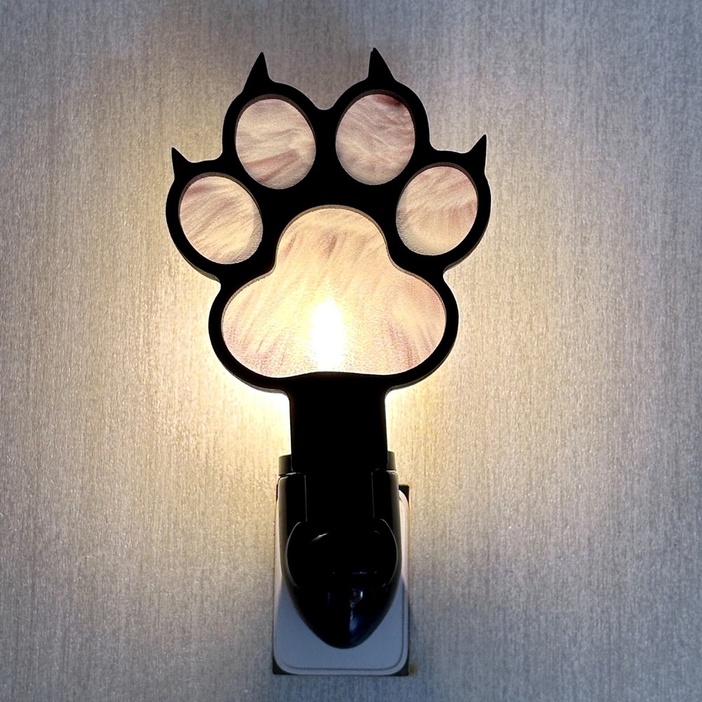 Paw Print Night‎ Light Handmade Pet Animal Decor Wall Plug-In Light